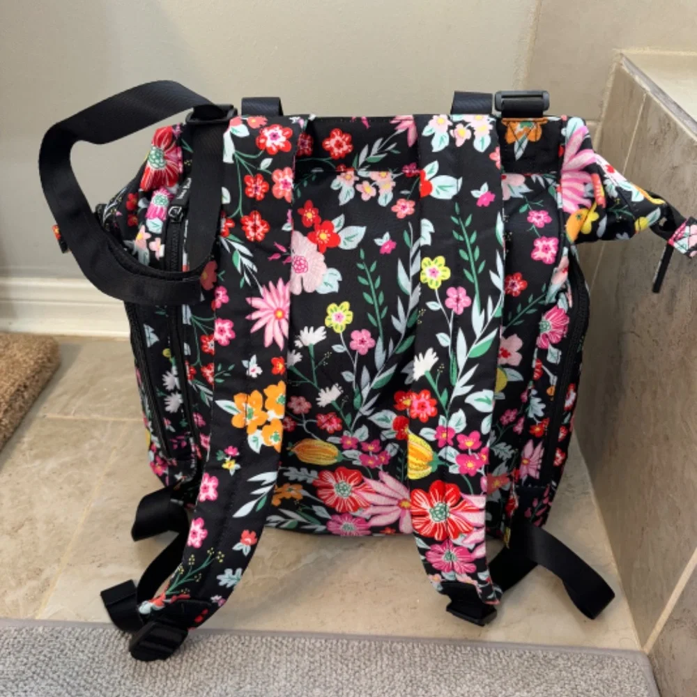 Vera Bradley Floral Baby Bag - Black and Multicolor